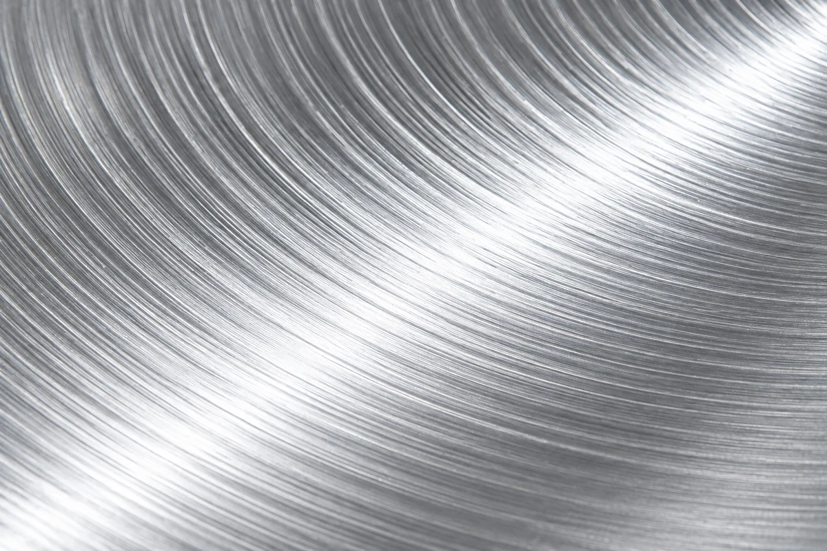 Visible tool marks on an as-machined metal surface
