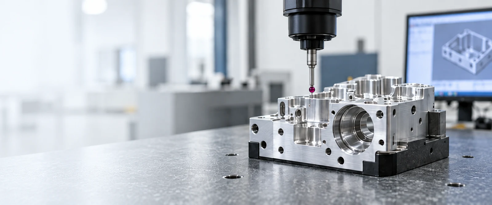 Illustrative precision-machined component and manufacturing setting