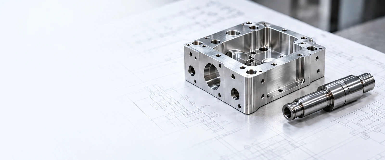 Illustrative precision-machined component and manufacturing setting